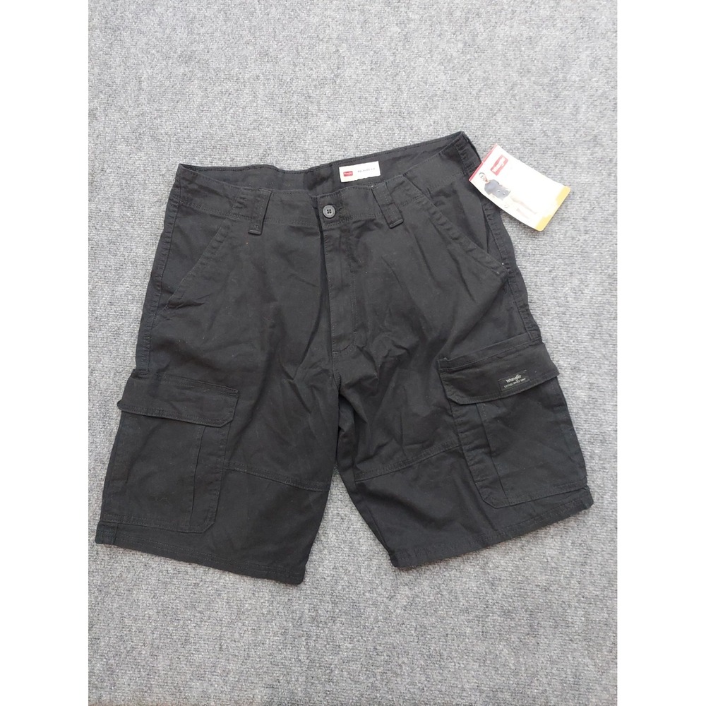 Wrangler Cargo Shorts Mens 34 Black Relaxed Fit Epic Soft Utility Outdoor NWT